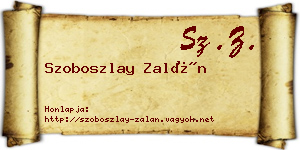 Szoboszlay Zalán névjegykártya