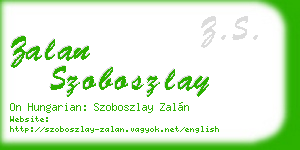 zalan szoboszlay business card